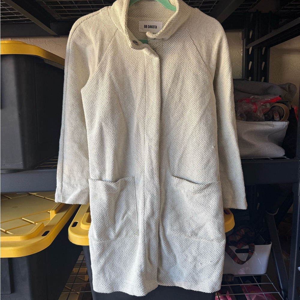 BB Dakota Cream Grey Trench Coat